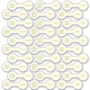 30 Antique Blanc Barbell Prix étiquette Stickers