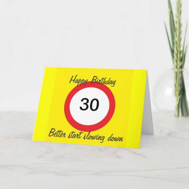 30 Carte de vitesse de signalisation routière (Devant)