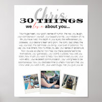 30 choses que nous aimons Poster du 30e anniversai