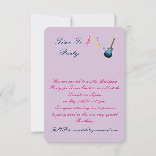 30 e invitation de fête d'anniversaire (Devant)