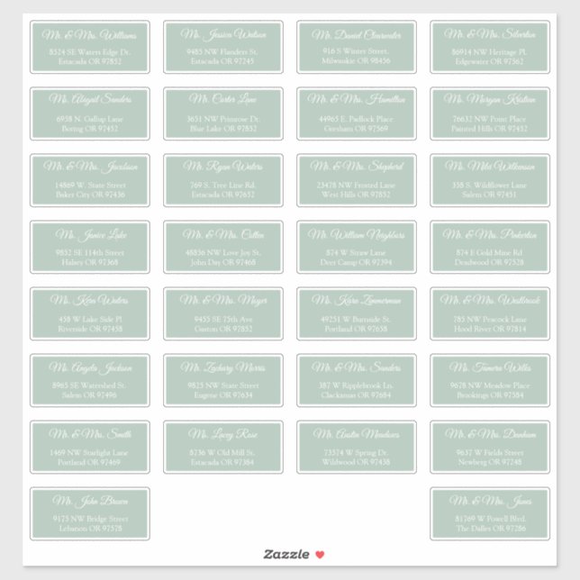 30 Étiquettes d'adresse individuelles pour invités (Feuille)
