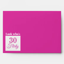 30 & Flirty anniversaire rose chaud personnalisé E