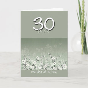 30 Jours Sober Fleurs propres Carte Anniversaire