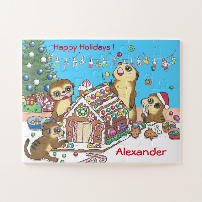 30 pièces Personnaliser Meerkats puzzle puzzle (Horizontal)