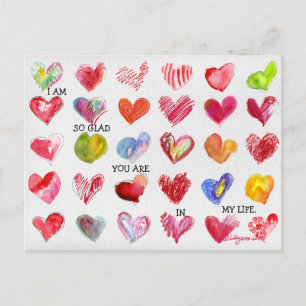 30 SO GLAD Valentine Hearts Carte postale
