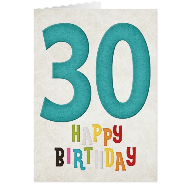 30e anniversaire Bonne carte d'anniversaire Design (Devant)