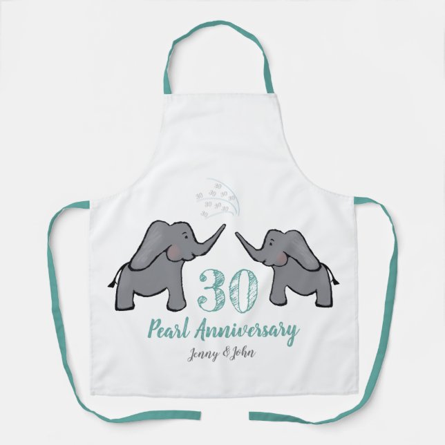 30e anniversaire de la mariage perle tablier d'élé (Recto)