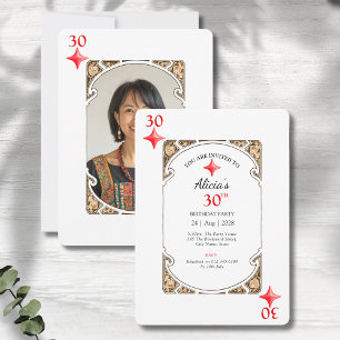 30e anniversaire Diamond Playing Card Invitation