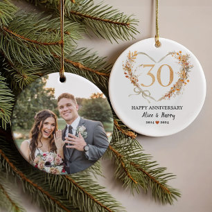 30e anniversaire du Mariage Gold Hearts Couple Pho