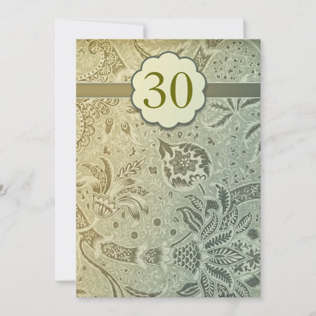 30e anniversaire du mariage invitations florales v (Devant)