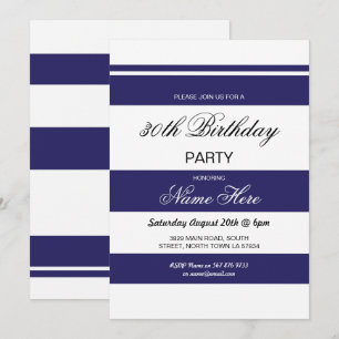 30e Anniversaire Fête Bande Marine & Invitation bl