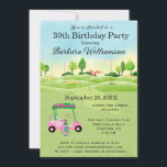 30e Anniversaire Fête Lady Golfer Thème Invitation<br><div class="desc">Cette invitation festive et colorée 30th Birthday Party a un thème Golf et il est parfait pour un Lady Golfer. Il dispose d'un panier de golf avec des clubs de golf sur un terrain de golf. Beaucoup à personnaliser pour rendre approprié pour votre propre événement. Nous avons tous les ingrédients...</div>