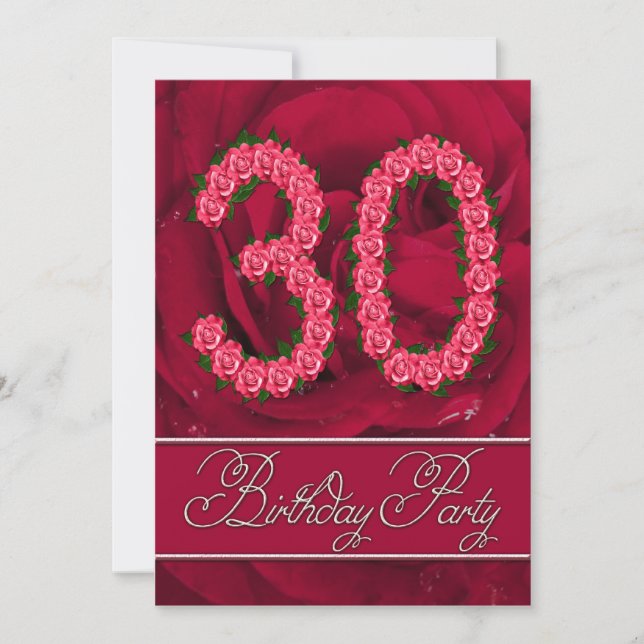30e anniversaire invitation à la fête avec des ros (Devant)