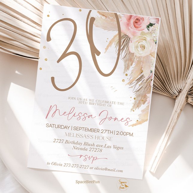 30e anniversaire Invitation Boho Brunch Invitation (30th birthday Invitation,Brunch Invitation,30th birthday invite,for her Adult Birthday,boho party bi)