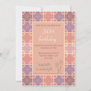30e anniversaire invitation de fête tuiles motif