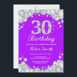 30e anniversaire Invitation Diamant mauve et argen<br><div class="desc">Invitation du 30e anniversaire. Diamant de rhinestone mauve et argenté. Élégant invitation du Bassin d'Anniversaire. Anniversaire adulte. Les femmes,  anniversaire. Hommes Anniversaire.
Pour plus de personnalisation,  cliquez sur le bouton "Customiser" et utilisez notre outil de conception pour modifier ce modèle.</div>