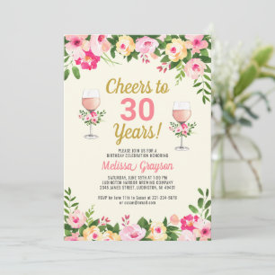30e anniversaire Invitation Floral