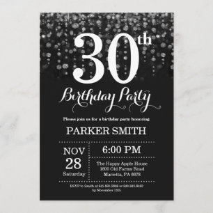 30e anniversaire Invitation Parties scintillant d'