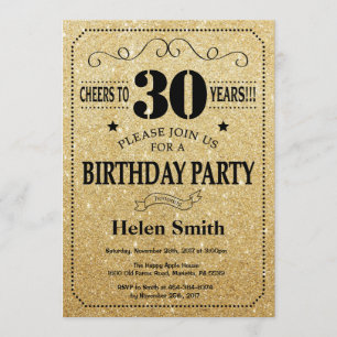 30e anniversaire Invitation Parties scintillant no