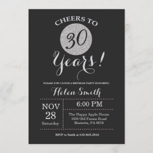30e anniversaire Invitation Parties scintillant no