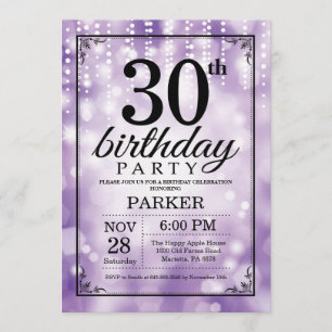 30e anniversaire Invitation Parties scintillant vi