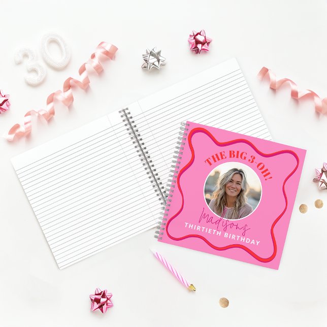 30e Anniversaire Livre d'hôtes Colorful Wavy Red P (Créateur téléchargé)