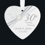 30e anniversaire Mariage Conception de l'ésaké<br><div class="desc">🥇 UN DESIGN D'ART ORIGINAL DE DROIT D'AUTEUR DE Donna Siegrist SEULEMENT DISPONIBLE SUR ZAZZLE! 30e anniversaire de Mariage Garder l'ornement de conception de saké. Ce beau ornement sera un succès avec ce couple spécial ou cette ou ces personnes. Il fonctionnerait aussi bien pour tout autre événement ou occasion comme...</div>