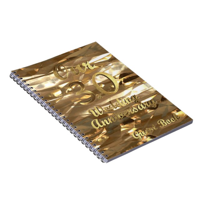 30e anniversaire Mariage livre d'hôtes Gold Elegan (Côté Droit)