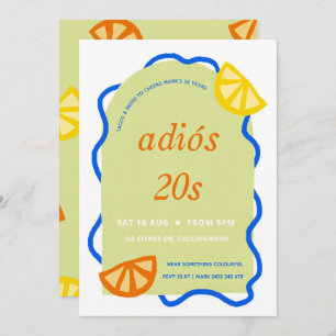 30e anniversaire Mexican Adios 20s Invitation de f