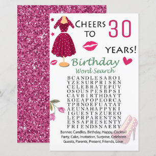30e anniversaire Mot de recherche Jeu