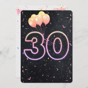 30e anniversaire Neon Connexion Black Invitation