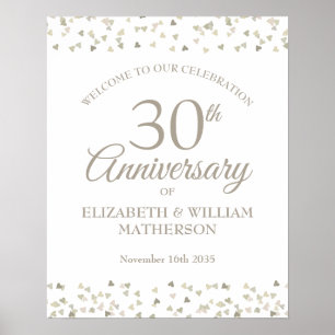 30e anniversaire Pearl Love Hearts Affiche de bien