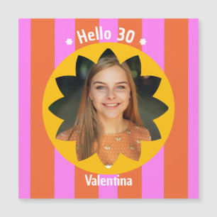 30e anniversaire photo colorée rose jaune tendance