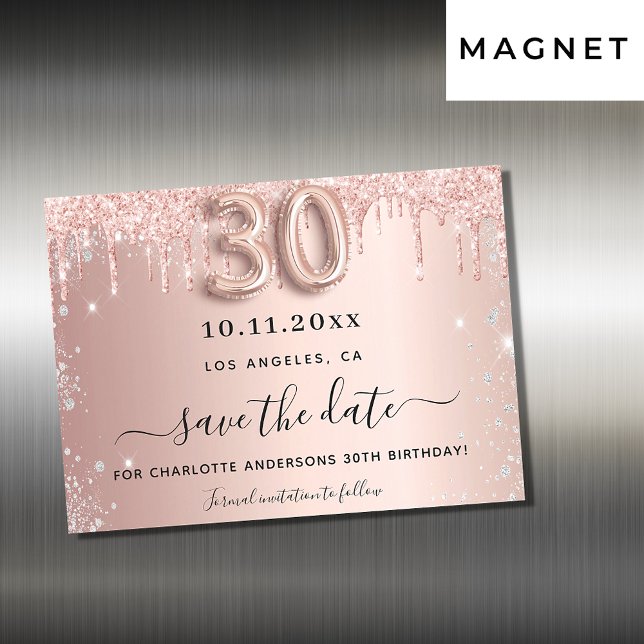 30e anniversaire rose argent enregistrer la date a (Créateur téléchargé)