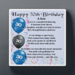 30e anniversaire Son Poem Plaque<br><div class="desc">Un grand cadeau personnalisé pour un fils à l'occasion de son 30e anniversaire.

Cet objet peut être personnalisé ou simplement acheté tel quel</div>