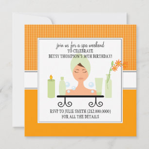 30e anniversaire Spa Weekend Getaway Invitation