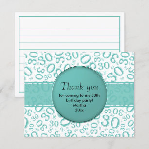 30e anniversaire : Turquoise/Motif numérique blanc