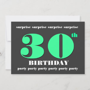 30e Invitation de la fête d'anniversaire SURPRISE
