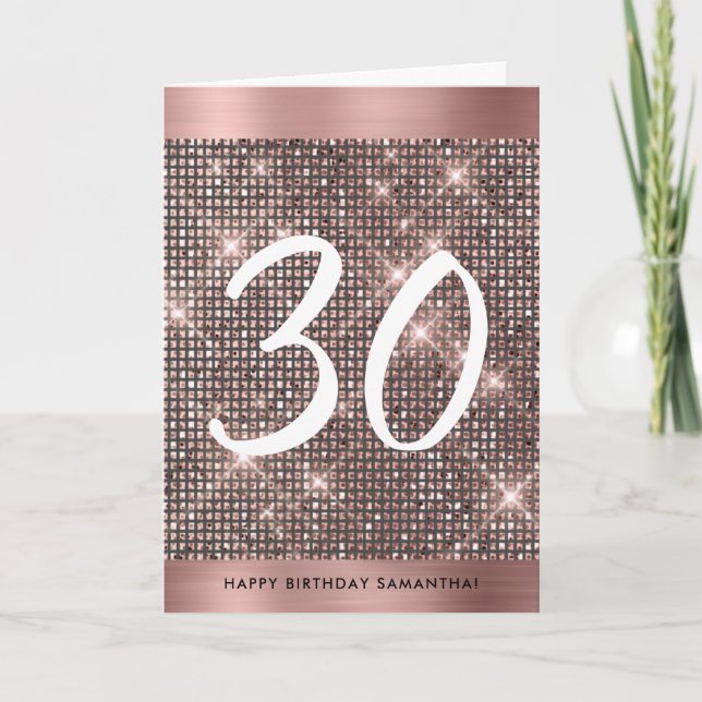 30e Joyeux Anniversaire Carte Chic tendance (Devant)