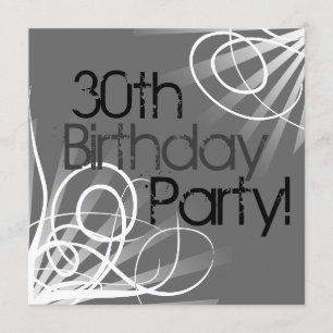 30e Swirl Invitations personnalisées avant et arri