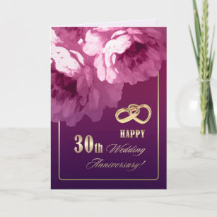 Cartes De Vœux 30 Ans De Mariage Zazzle Fr