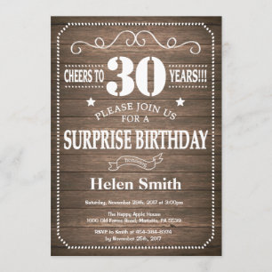 30ème invitation d'anniversaire de surprise