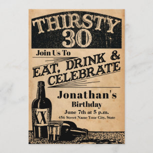 30ème invitation d'anniversaire de whiskey