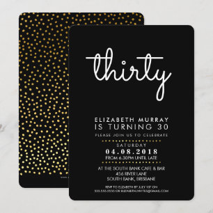 30ème INVITATION ÉLÉGANT de la fête d'anniversaire