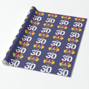 30ème Papier bleu d'emballage cadeau de chien de