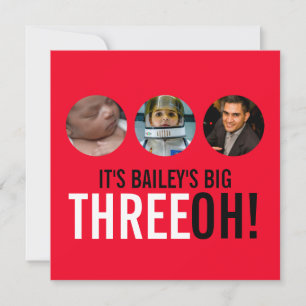 30ème THREEOH ! rouge et noir photo invitation d'a