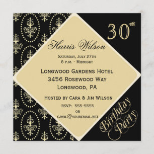 30ème-trente-neuvième Invitations d'anniversaire