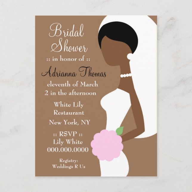 311-AFRICAINE AMERICAN BRIDE SHOWER INVITATION (Devant)