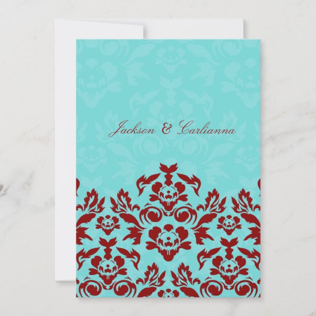 311 Aqua Blue Flame 5 x 7 Invitations (Devant)