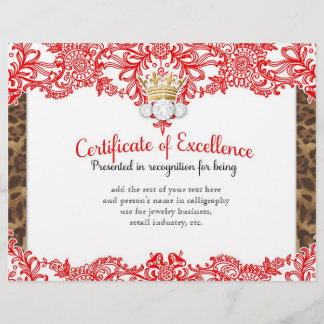 311 Certificat de couronnement en dentelle rouge